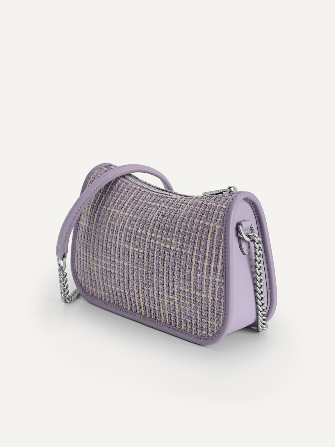 Tweed Shoulder Bag, Lilac