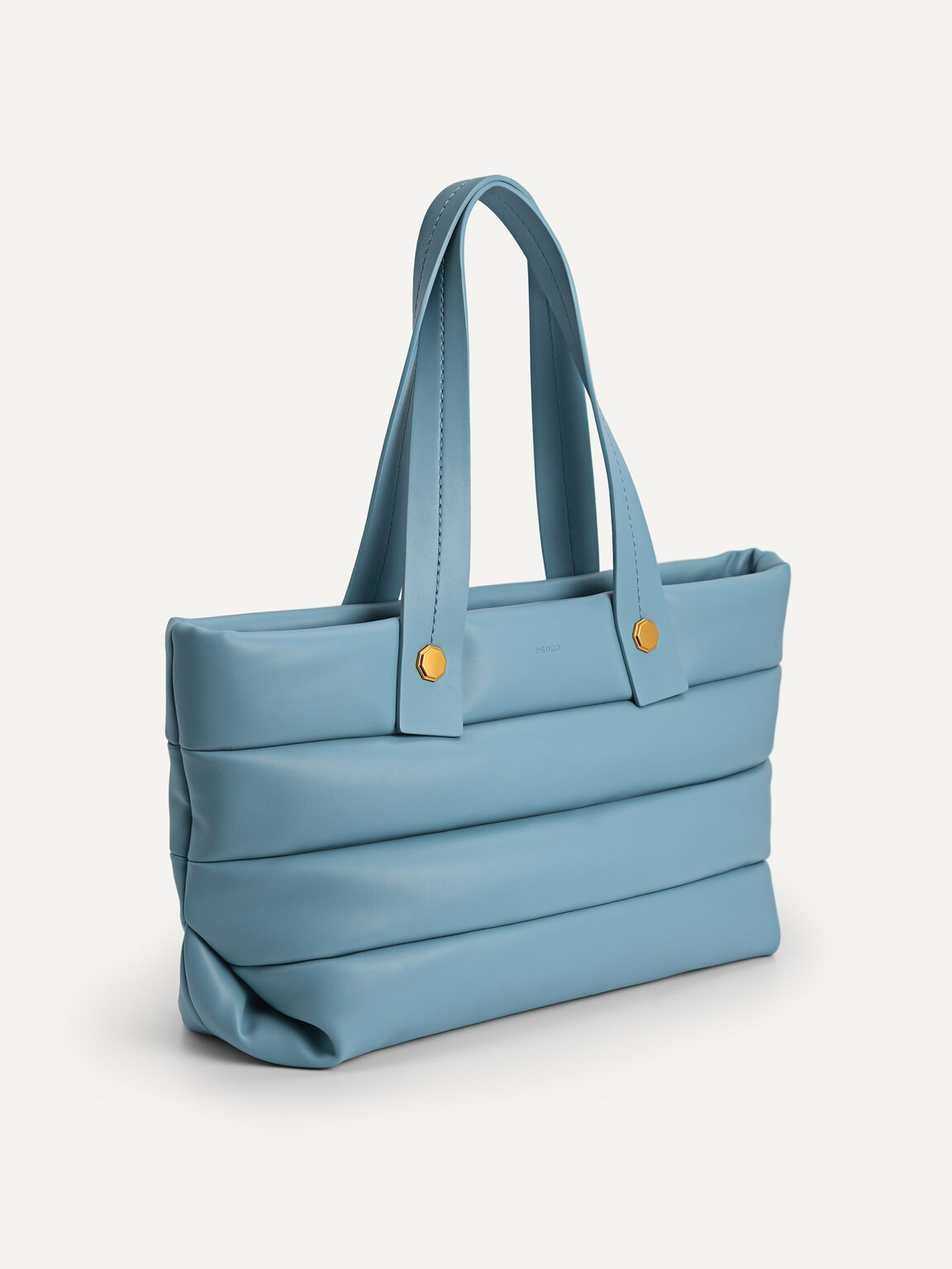 Quilted Tote Bag, Blue