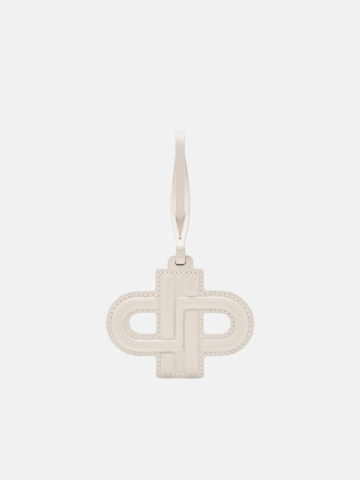 Leather Emblem Charm, Chalk