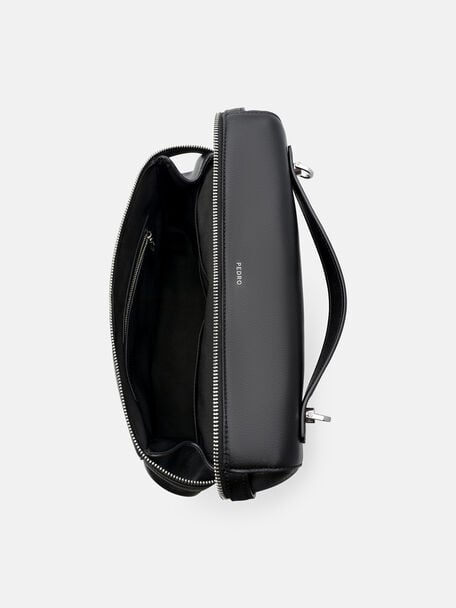 Alyssa Tumbled Leather Backpack, Black Tumble