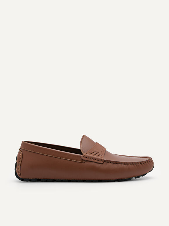 Pascal Leather Moccasins, Brown