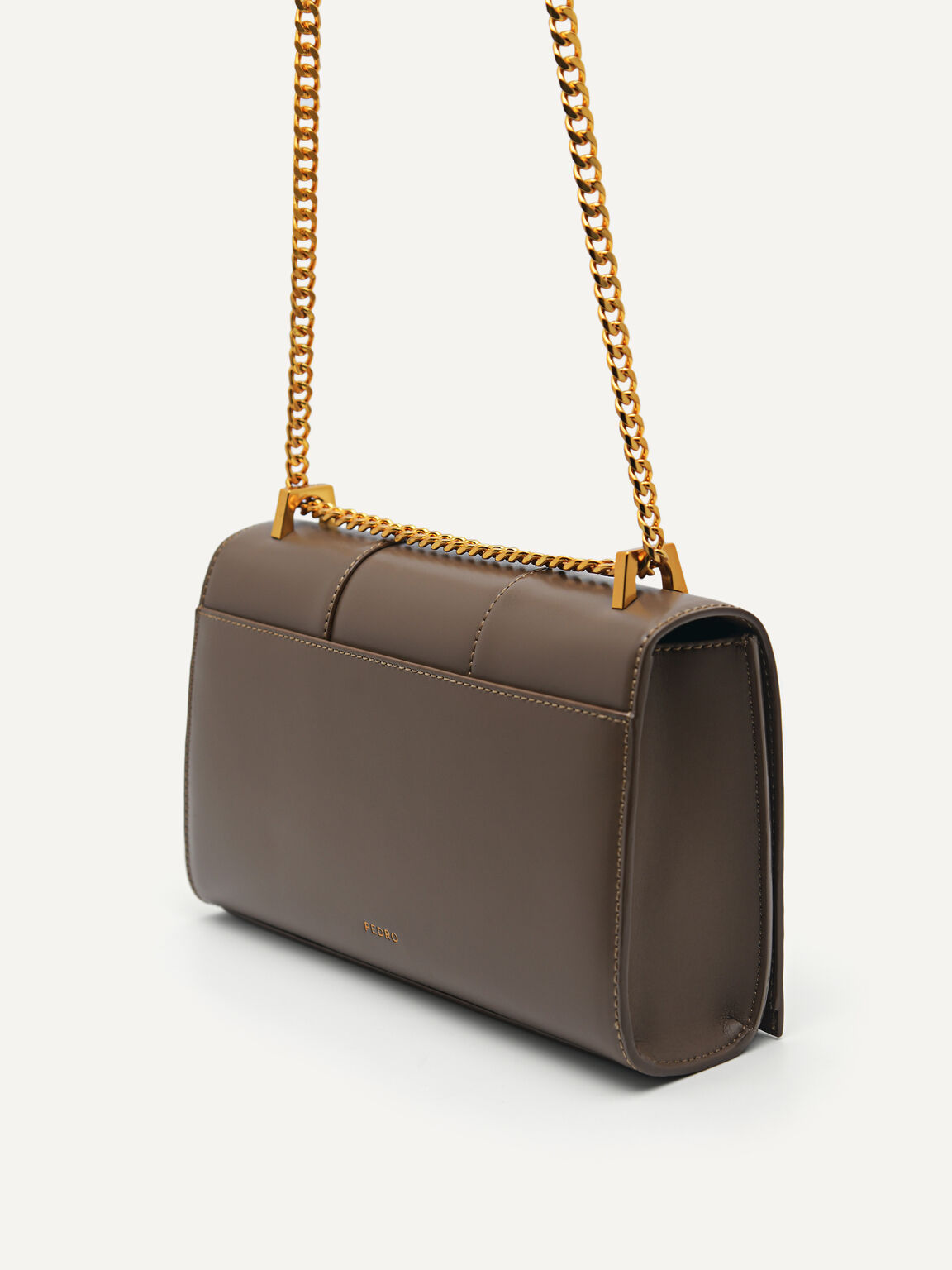 Leather Shoulder Bag, Olive