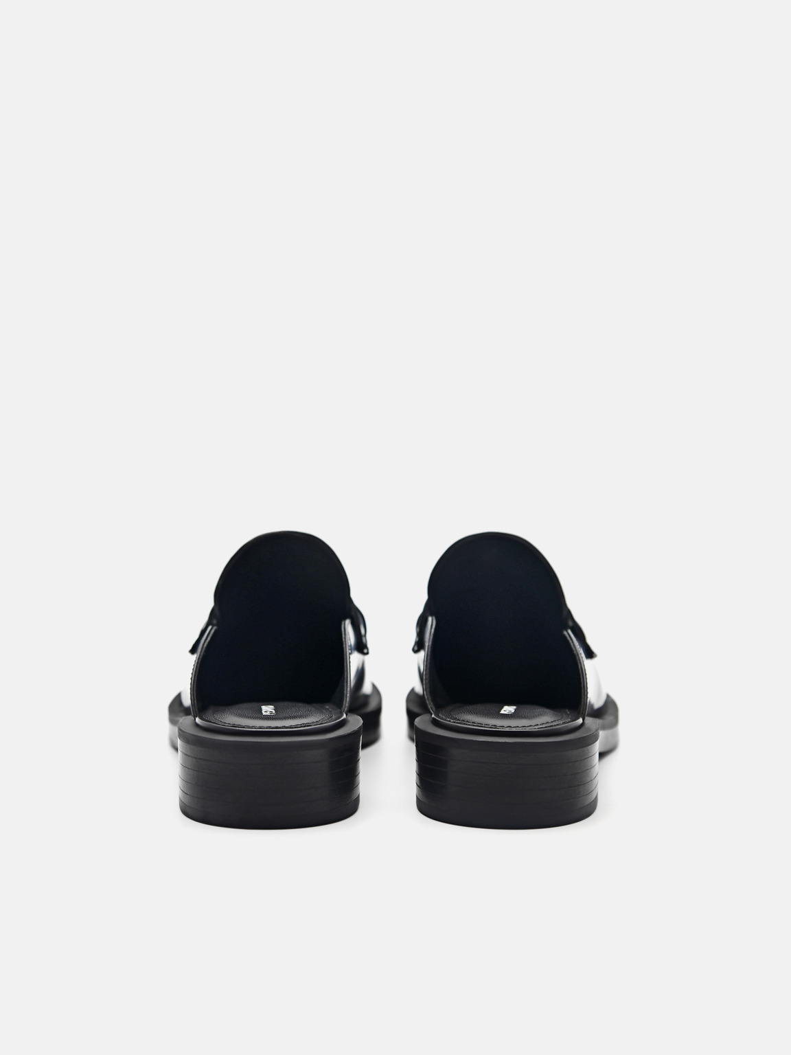 PEDRO標誌皮革穆勒鞋, 黑色