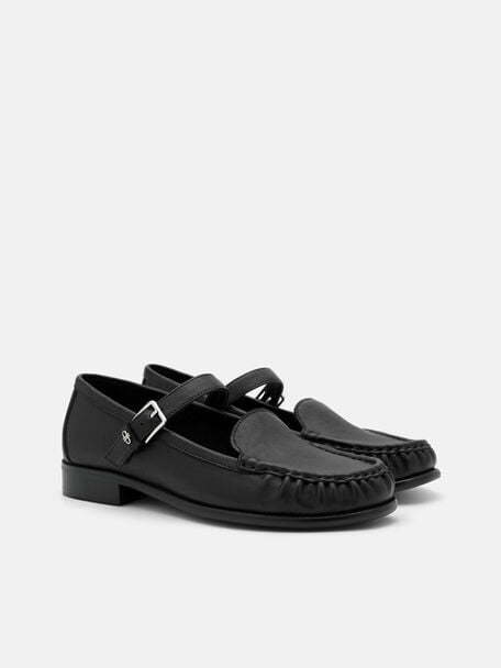 Remy Leather Loafers, Black