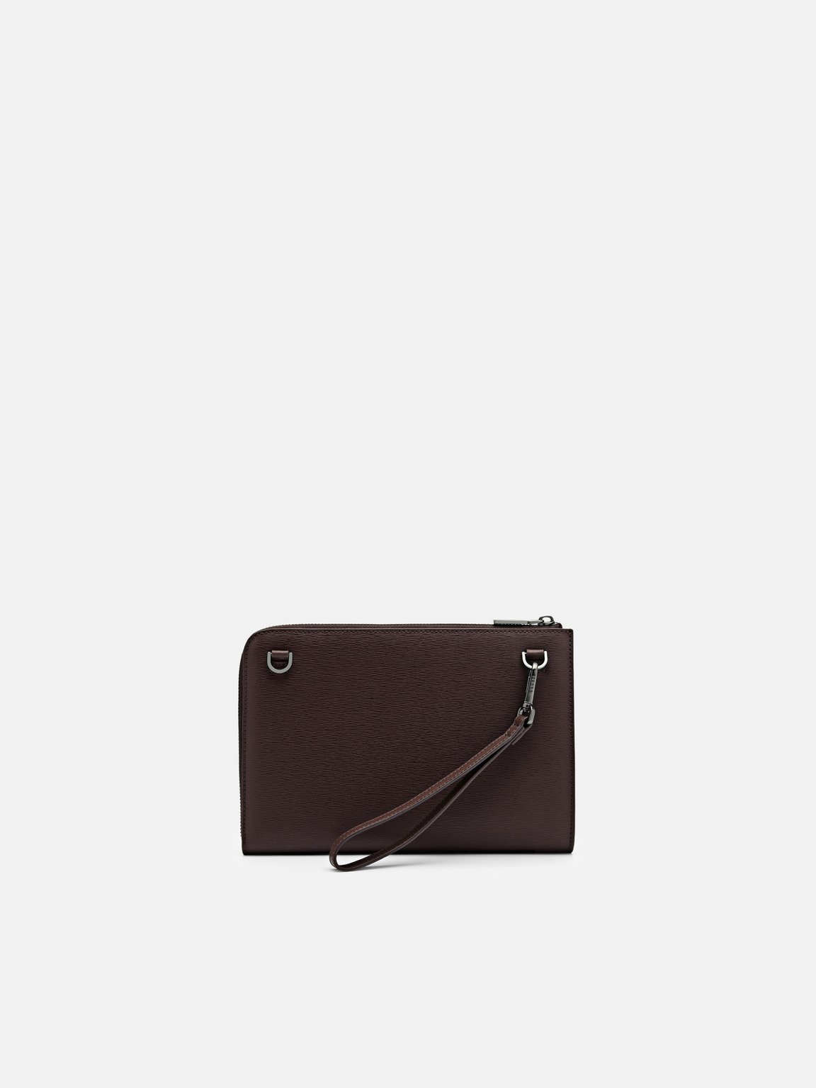 Henry Leather Clutch Bag, Dark Brown