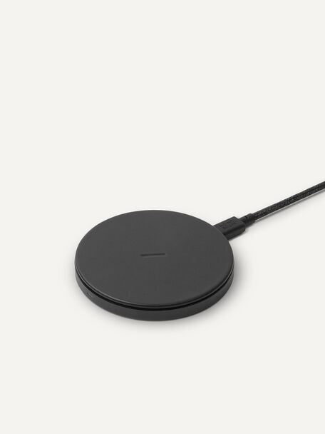 Leather Drop Wireless Charger, Black, hi-res