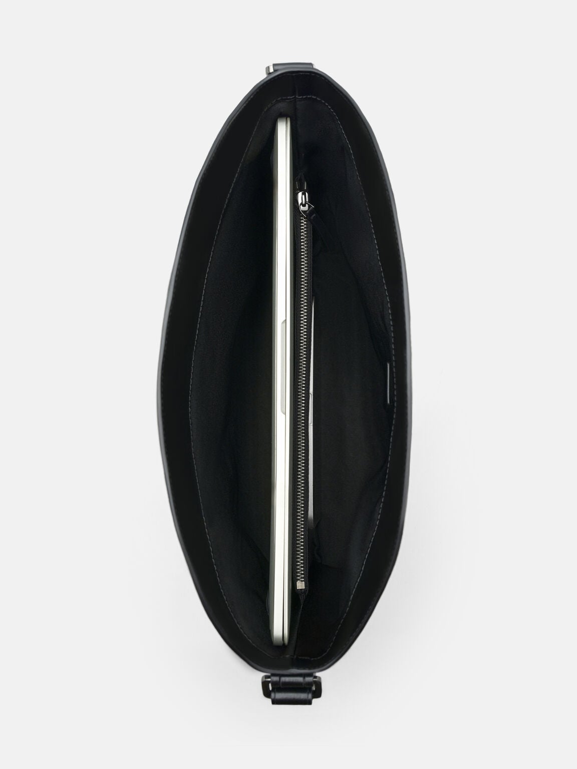 Tate Leather Hobo Bag, Black Embossed