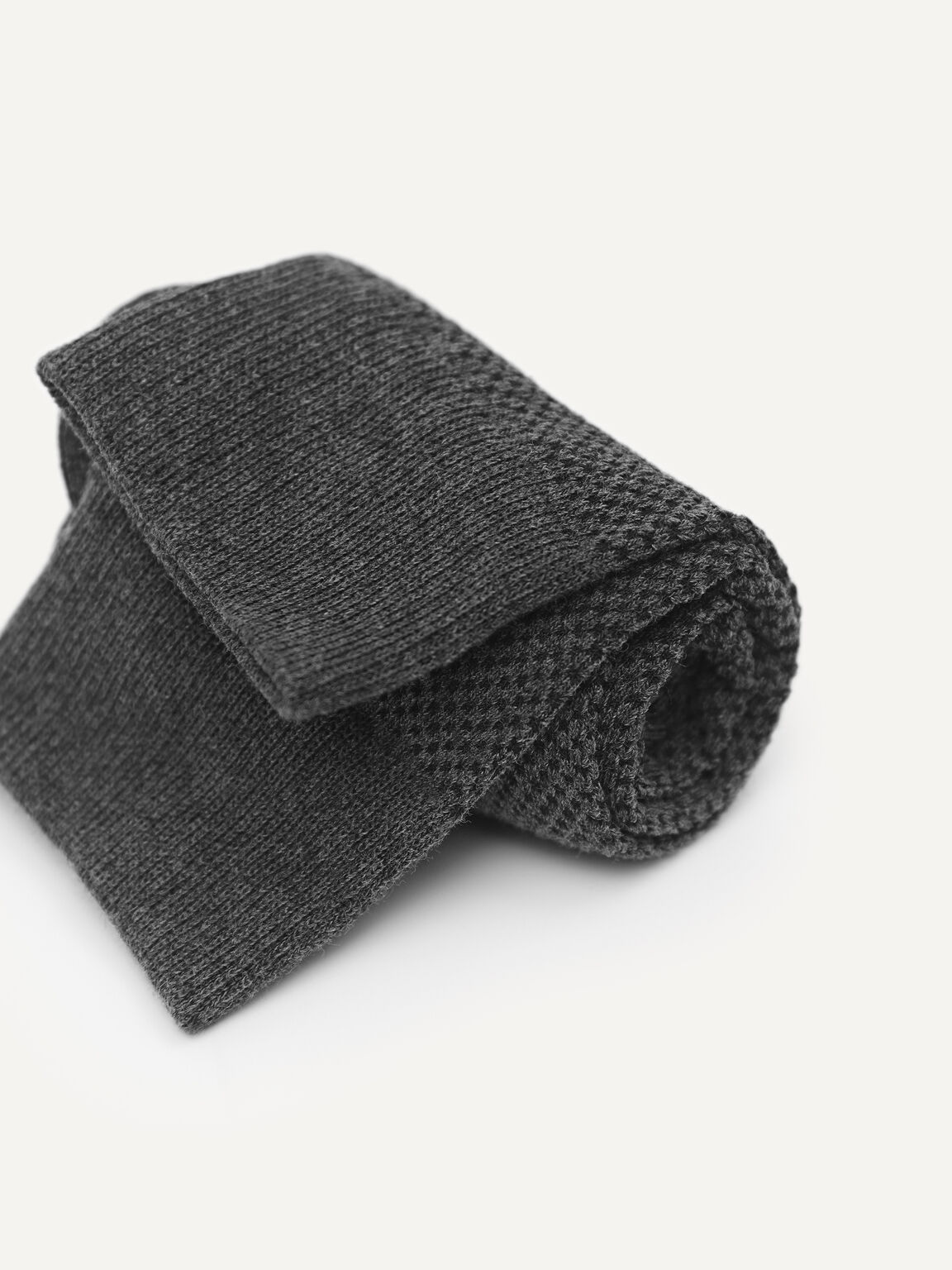 Men's Textured Cotton Socks, Dark Grey