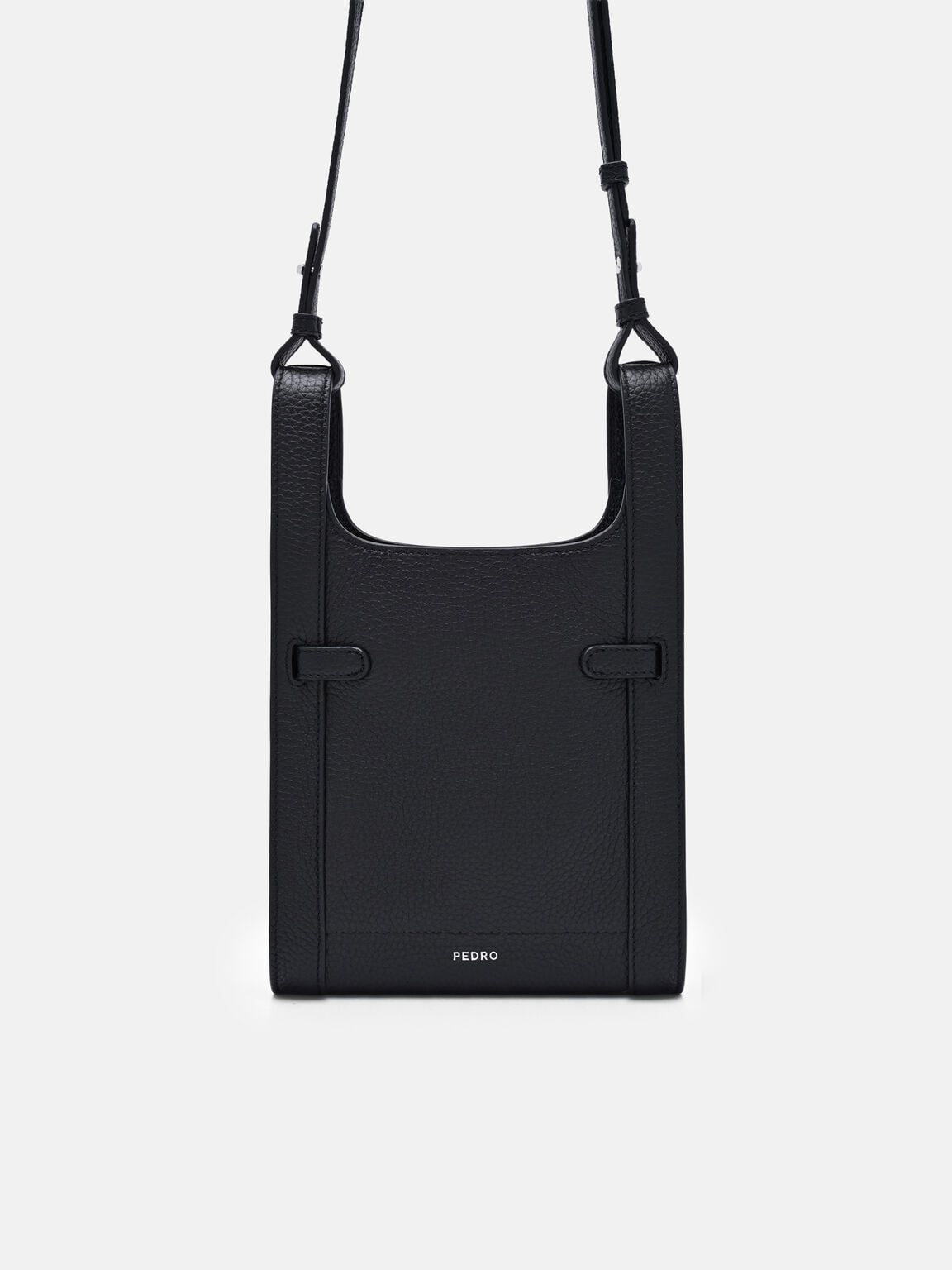 Danielle Leather Sling Pouch, Black Tumble