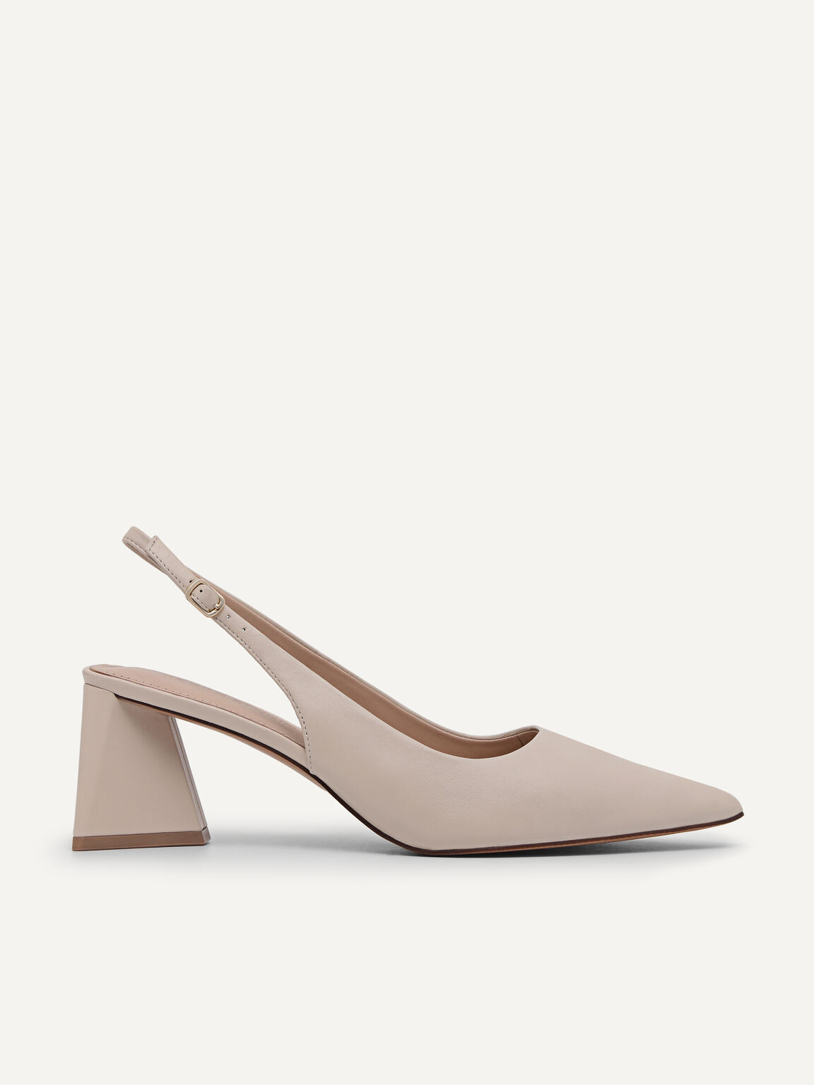 Nude Leather Pointed Pumps | PEDRO