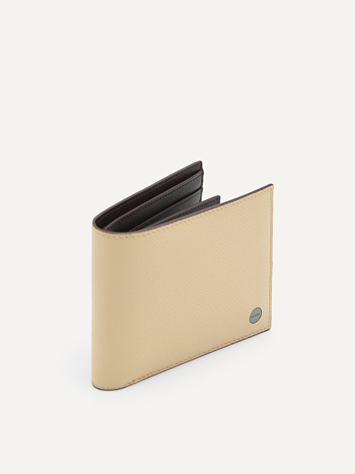 Oliver Leather Bi-Fold Wallet with Insert, Sand