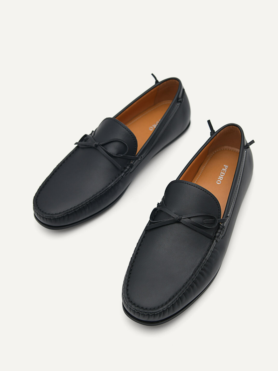 Leather Loafers with Laces, Black
