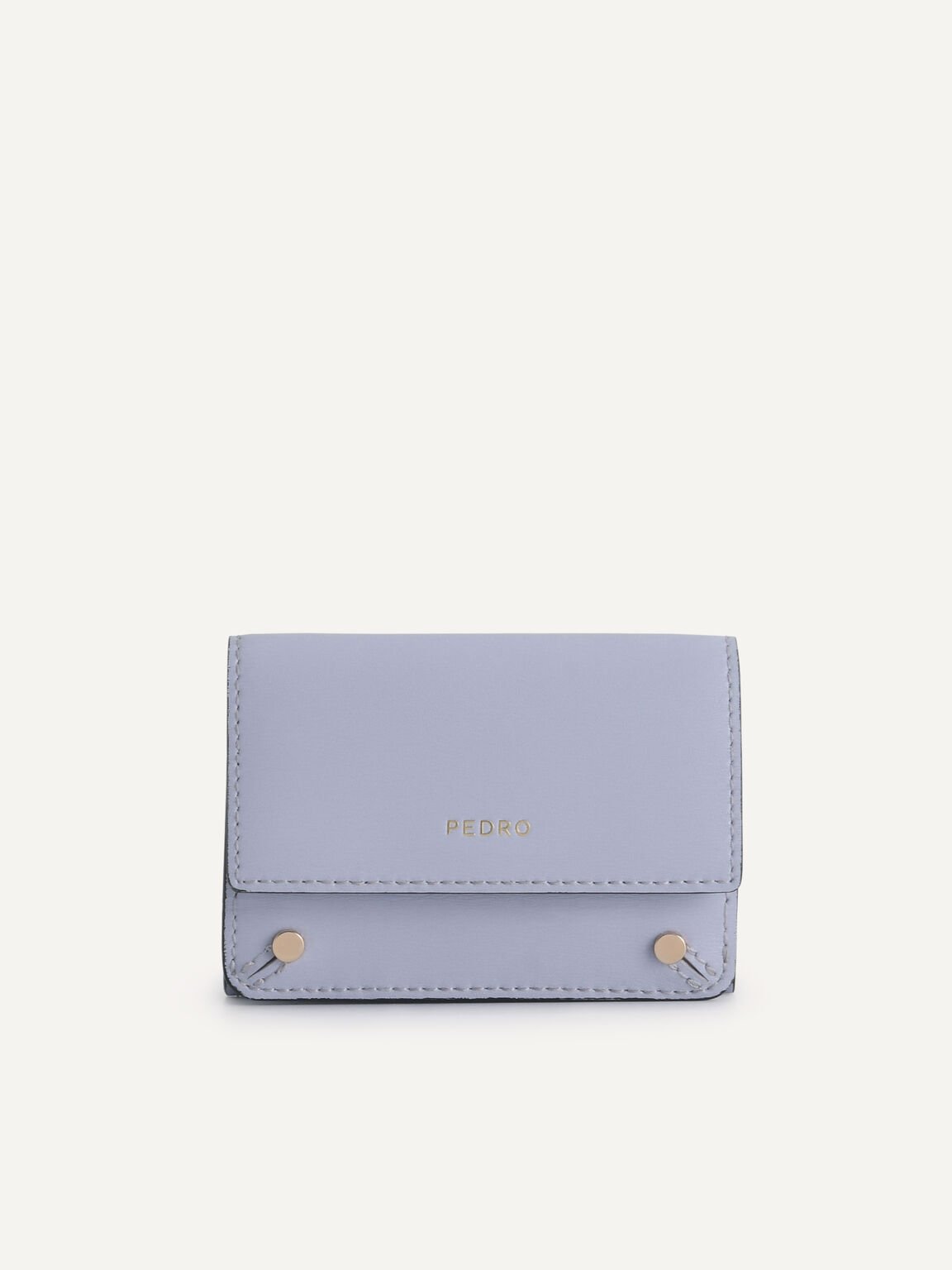 Textured Leather Trifold Wallet, Lilac, hi-res