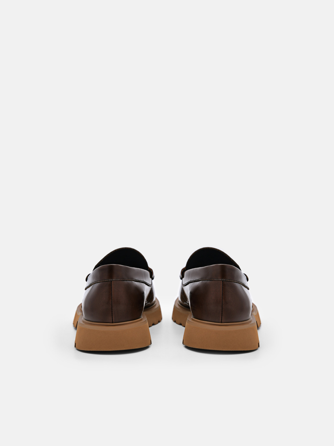PEDRO標誌皮革樂福鞋, 深褐色