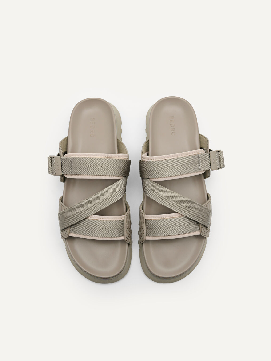 Nylon Strap Sandals, Taupe