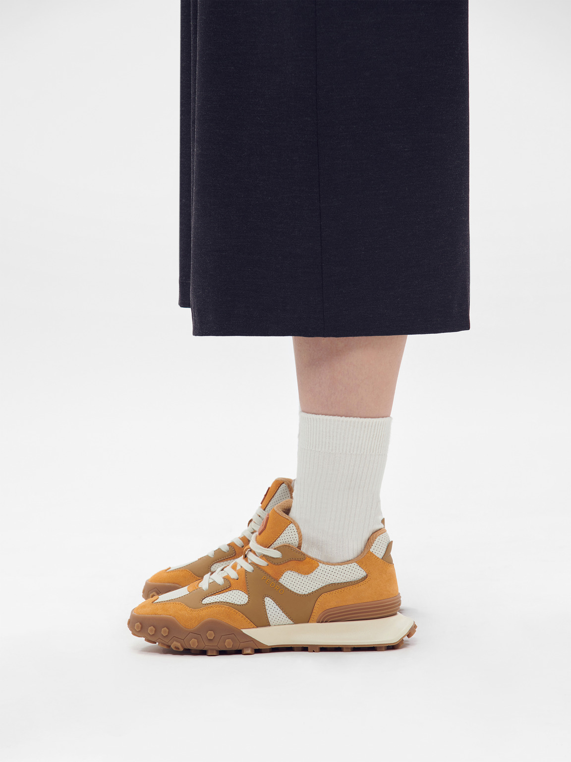 Women's Node Suede Sneakers, Mustard