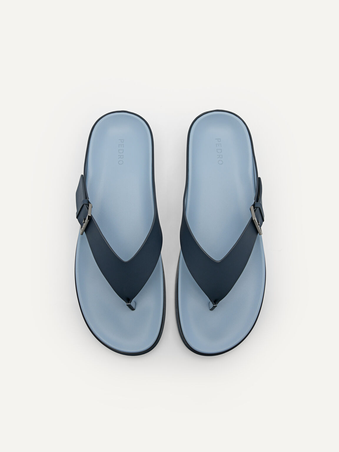 Buckle Thong Sandals, Navy