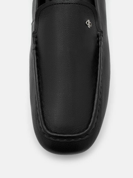 Gabrielle Leather Loafers, Black