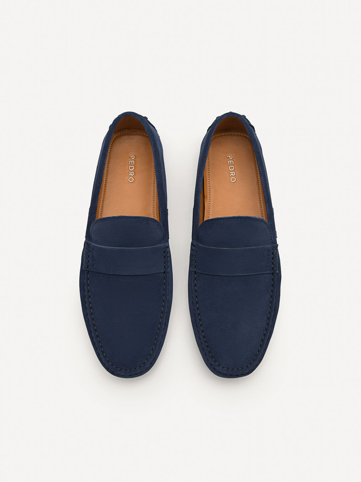 Leather Band Moccasins, Navy