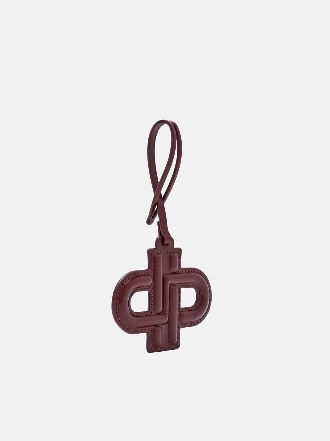 Leather Emblem Charm, Wine