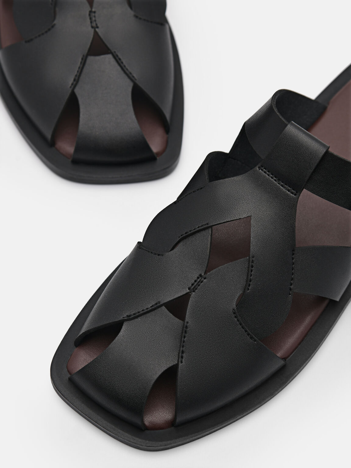 Eden Caged Sandals, Black