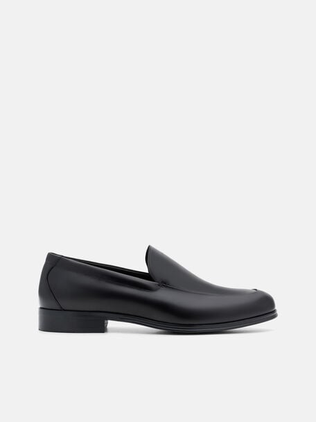Boxed Leather Loafers, Black Box