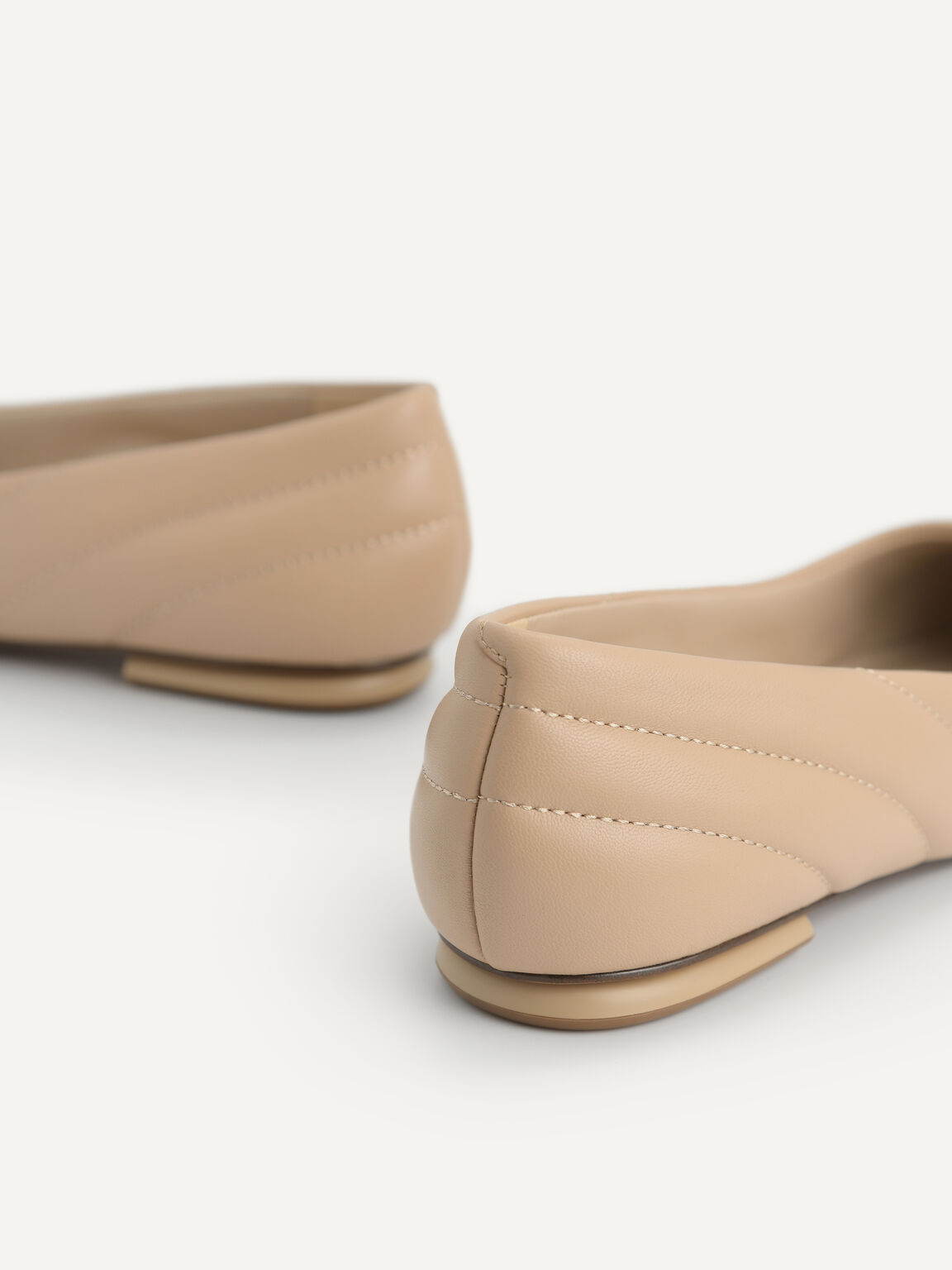 Pointed Toe Leather Flats, Sand