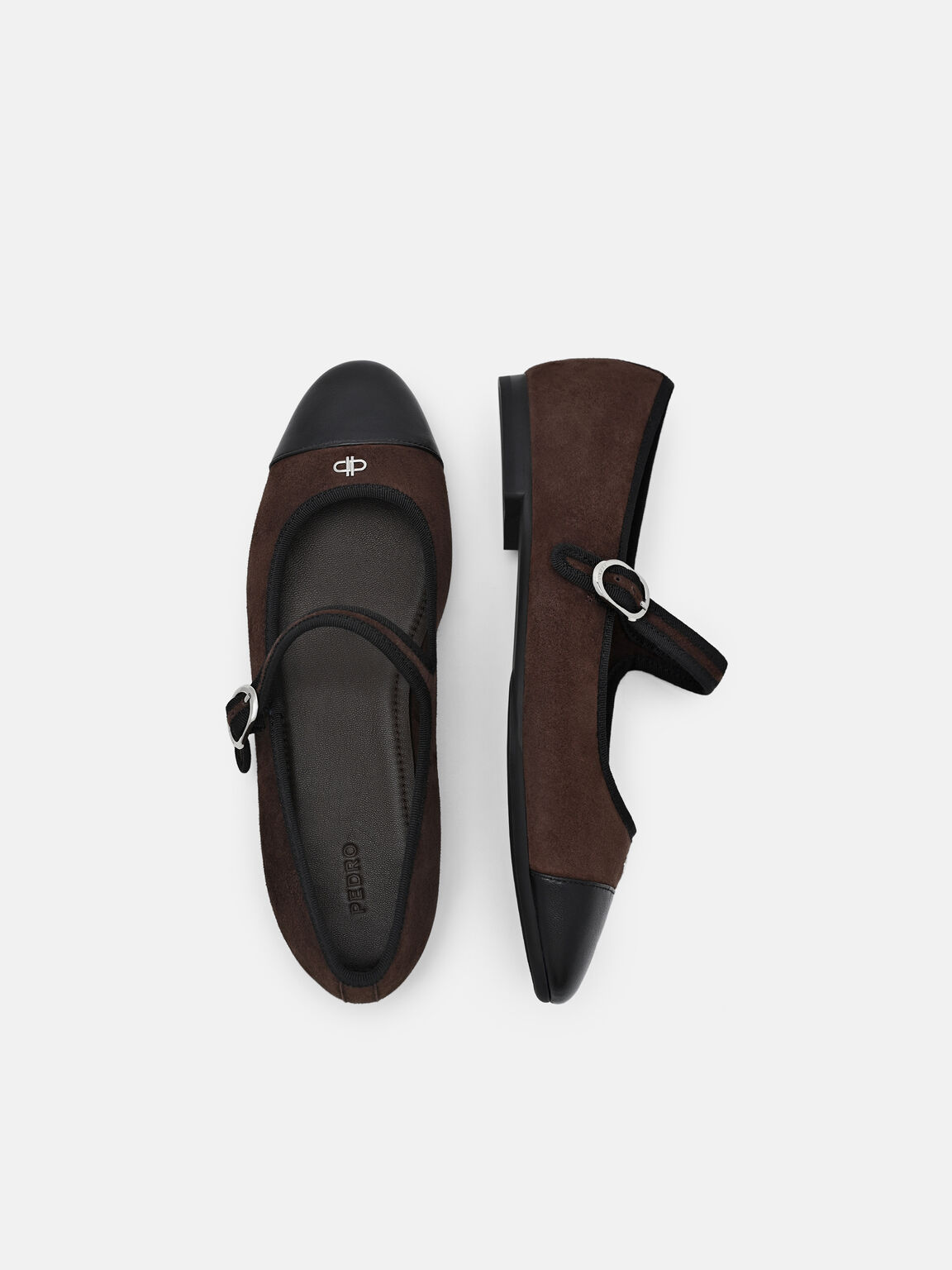 Alina Suede Ballerina Flats, Dark Brown Suede