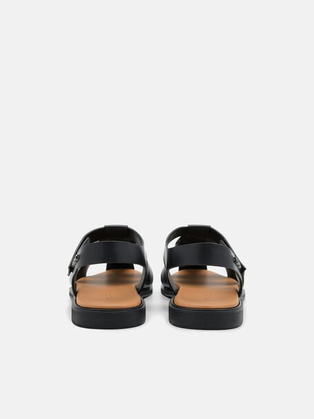 Roman Backstrap Sandals, Black