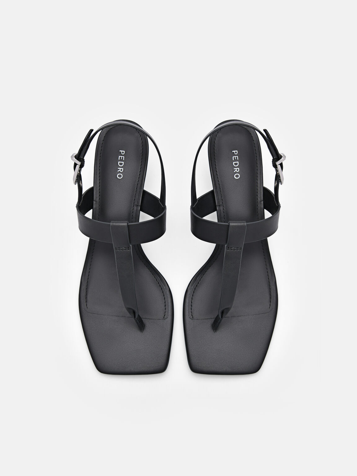 Helix Heel Sandals, Black