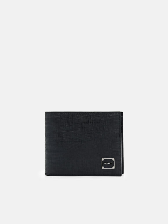 Textured Leather Wallet, Black