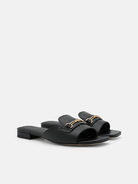 Alistair Leather Sandals, Black