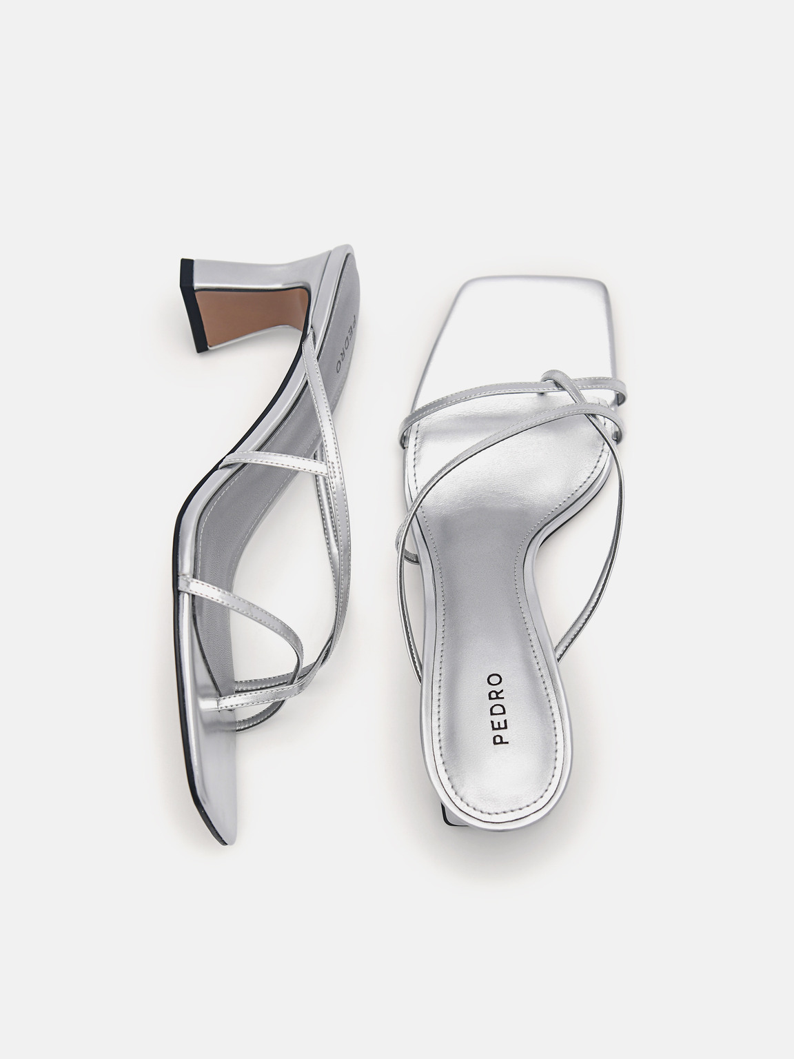 Gwyneth Heel Sandals, Silver