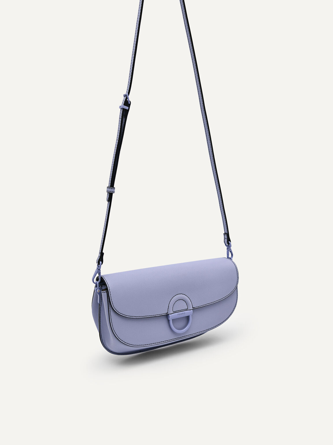 Jean Leather Shoulder Bag, Violet