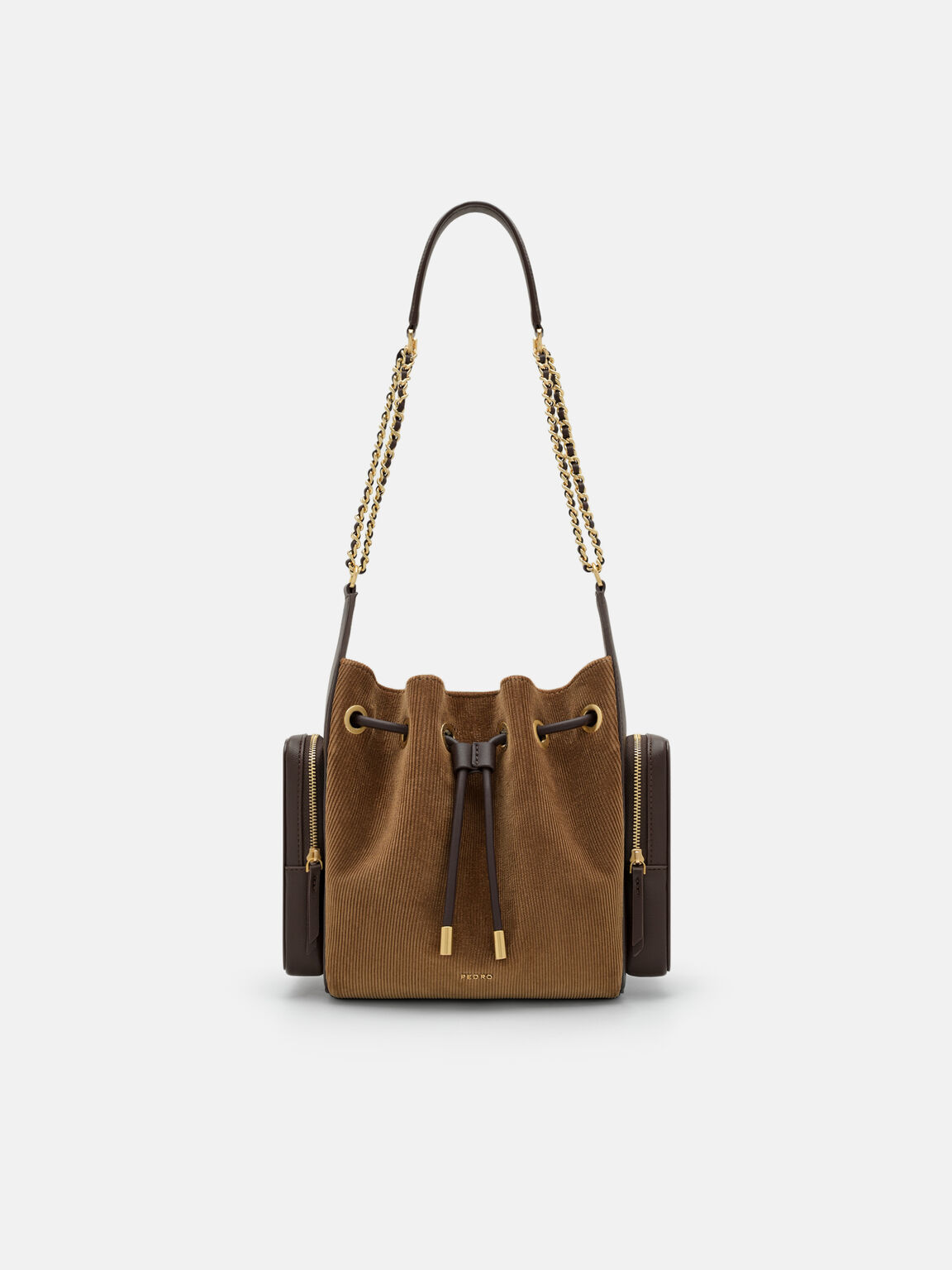 Drawstring Bucket Bag, Multi Fabric