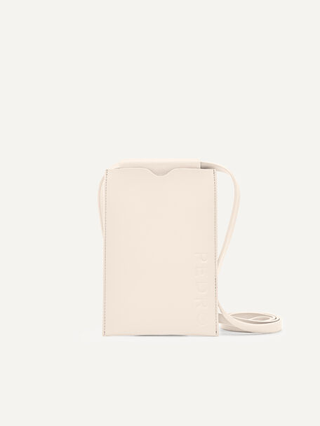 Trip Phone Pouch with Lanyard, Beige