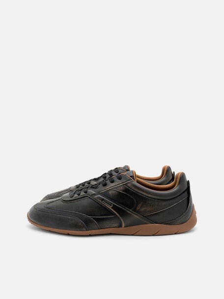 Dario Leather Sneakers, Dark Brown