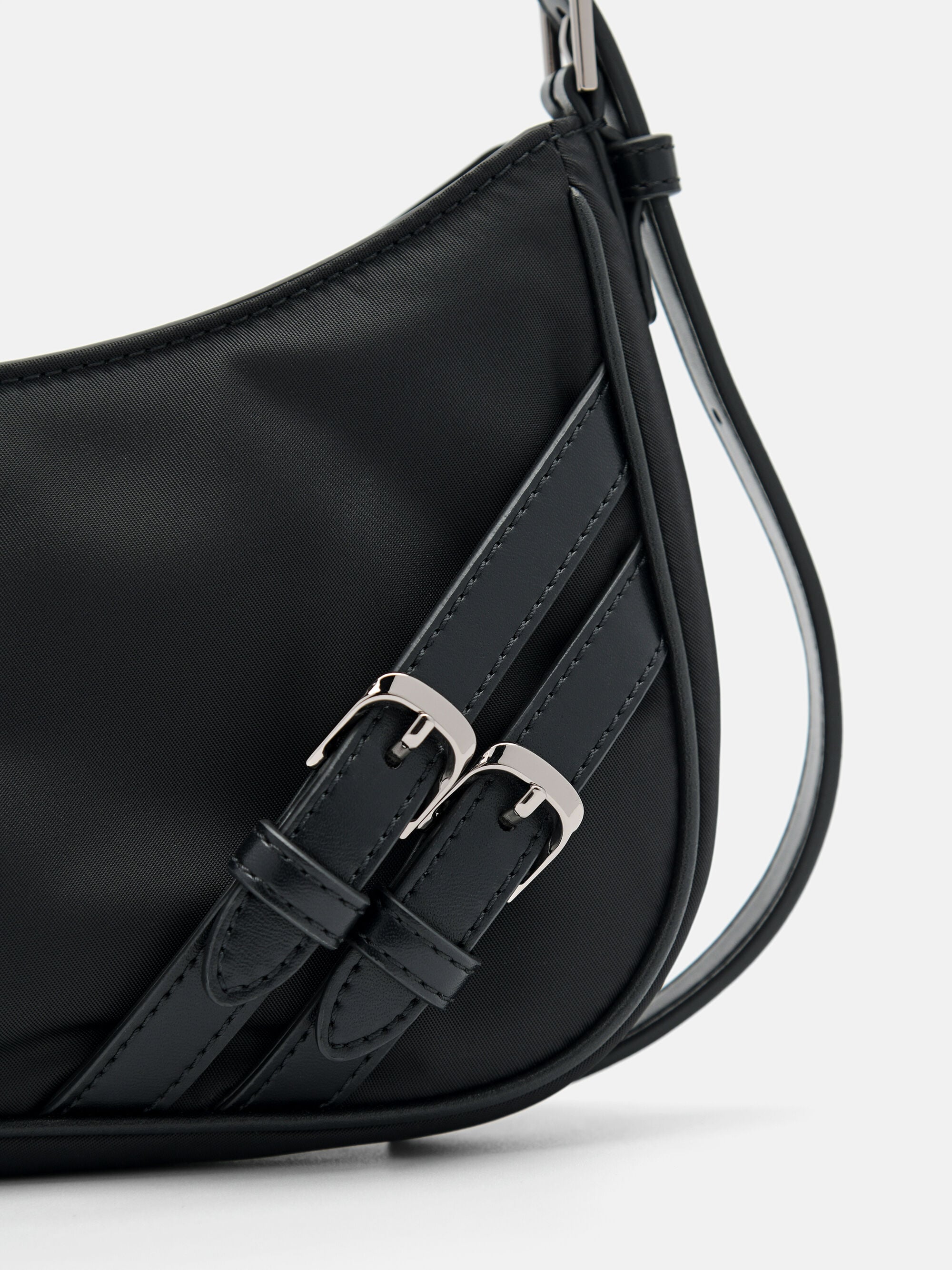 Black Helix Buckle Shoulder Bag - PEDRO US