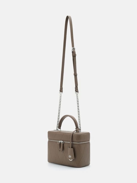 Ari Leather Shoulder Bag, Dark Taupe