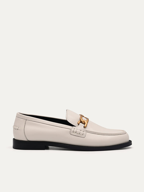 PEDRO Studio Leather Penny Loafers, Chalk