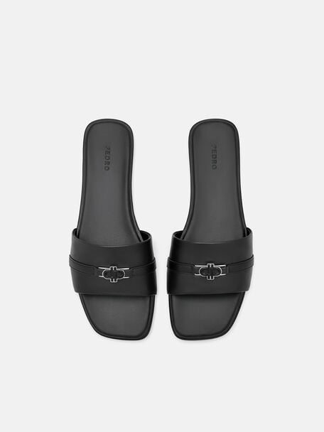 Leather Sandals, Black
