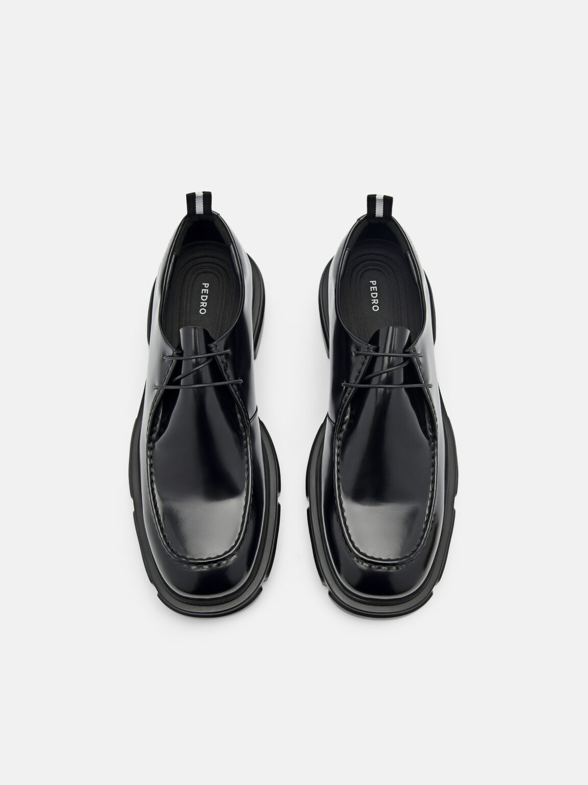 Ellis Leather Lace-up Shoes, Black