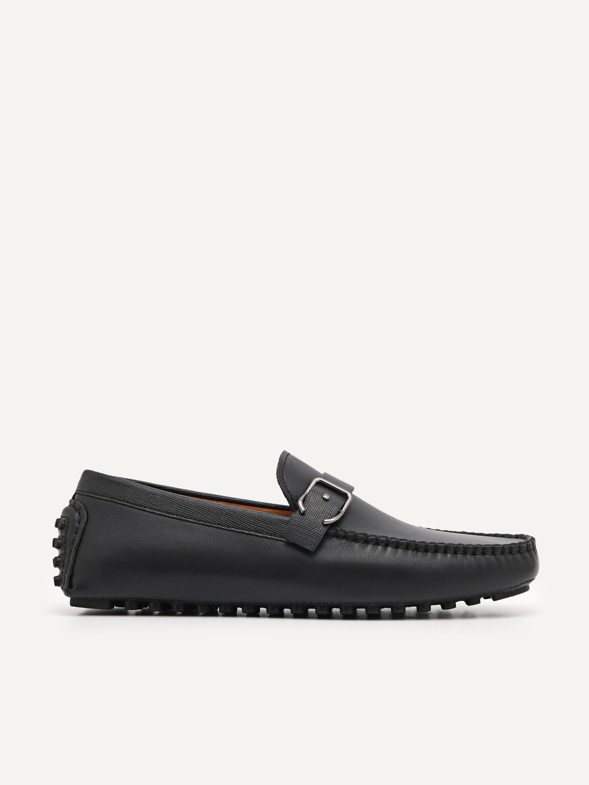 Leather Moccasin, Black