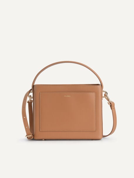 Boxy Top Handle with Braided Strap, Camel