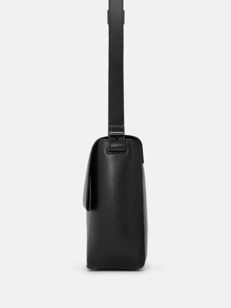 Leather Crossbody Bag, Black