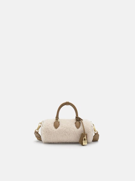 Ilena Faux Fur Bowling Bag, Camel