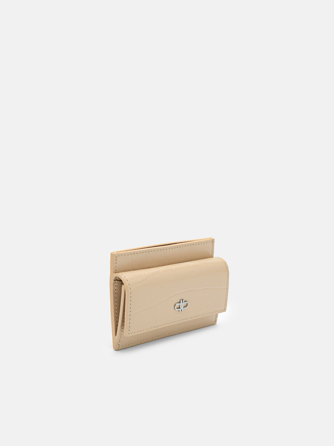 PEDRO Icon Leather Card Holder, Nude