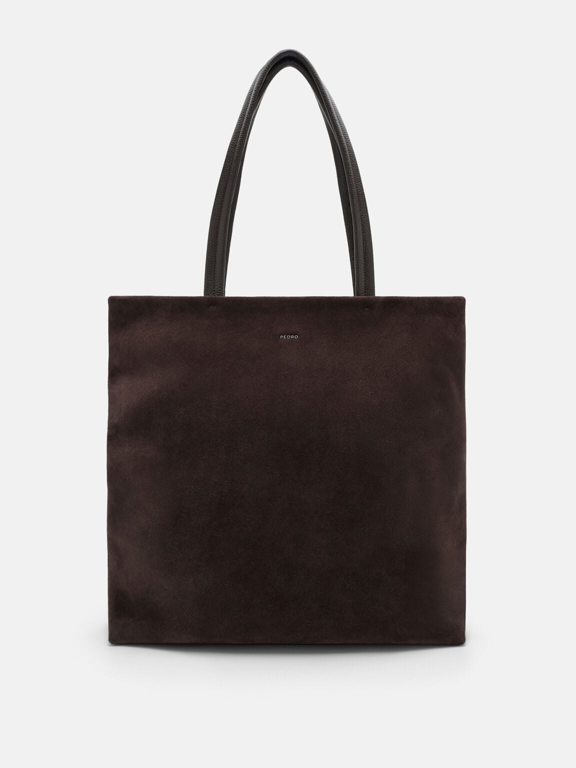 Asher Suede Tote Bag, Espresso Brown Suede