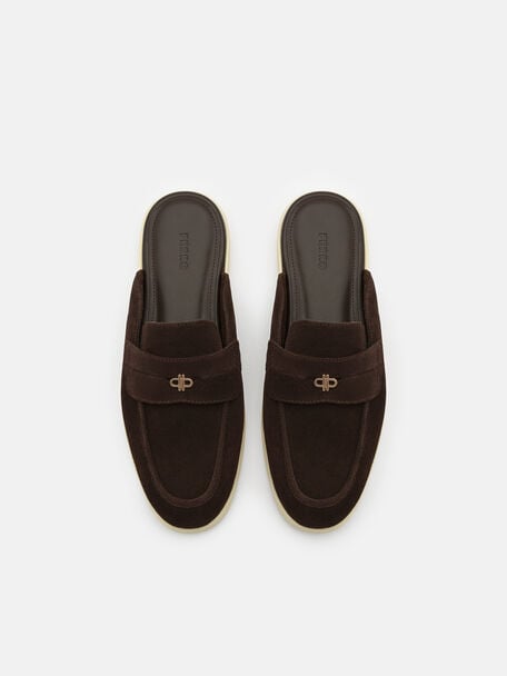 Roam Suede Mules, Espresso Brown Suede