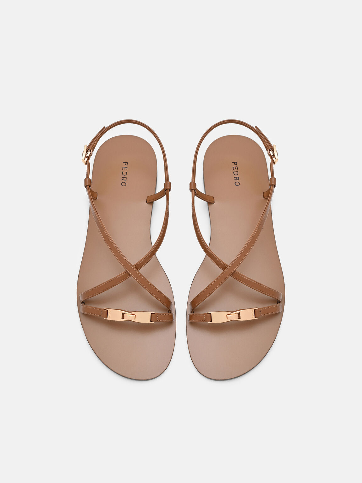 Hitch Ankle Strap Sandals, Cognac
